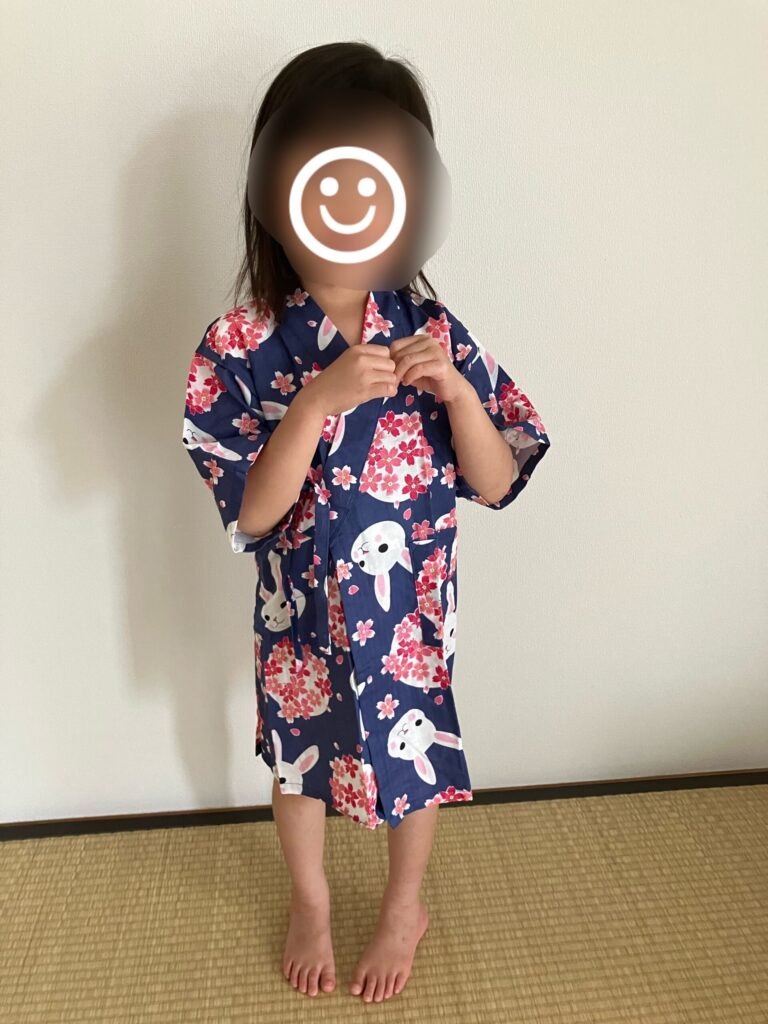 キッズ和装パジャマ 実際に着てみた